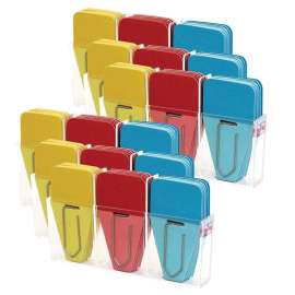 Clip-Tabs, Solid, Red/Blue/Yellow, 24 Per Pack, 6 Packs