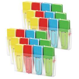 Clip-Flags, Solid, Red/Blue/Yellow/Green, 24 Per Pack, 6 Packs