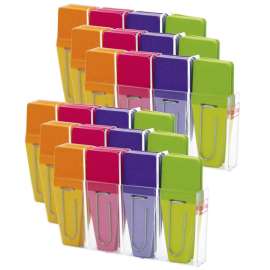 Clip-Flags, Solid, Pink/Violet/Lime/Green, 24 Per Pack, 6 Packs