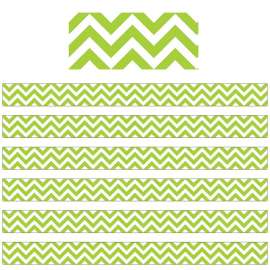 Lime Green Chevron Border, 35 Feet Per Pack, 6 Packs