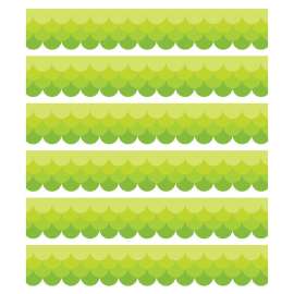 Painted Palette Ombre Lime Green Scallops Border, 35 Feet Per Pack, 6 Packs