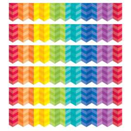 Painted Palette Rainbow Herringbone Border, 35 Feet Per Pack, 6 Packs