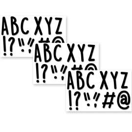 Casual Black 5 Inch Designer Letters, 191 Pieces Per Pack, 3 Packs