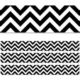 Black Chevron EZ Border, 48 Feet, 3 Packs