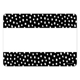 Messy Dots on Black Labels, 3-1/2" x 2-1/2", Pack of 36