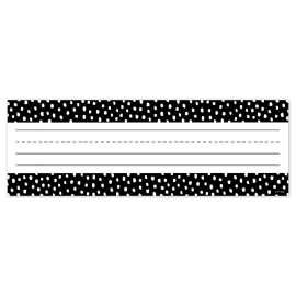 Messy Dots on Black Name Plates, 9-1/2" x 3-1/4", Pack of 36