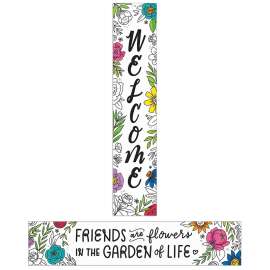 Bright Blooms Double-Sided Welcome Banner, 39" x 8"