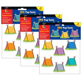 Woodland Friends Pup Tents 6" Designer Cut-Outs, 36 Per Pack, 3 Packs