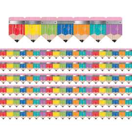 Upcycle Style Rustic Pencils Border, 35 Feet Per Pack, 6 Packs