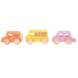 Rainbow Wooden City E-Vehicles - Set of 3