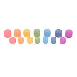 Rainbow Wooden Cubes - Set of 14 - 7 Different Colors - For Ages 10m+ - Loose Parts Wooden Toy for Babies and Toddlers