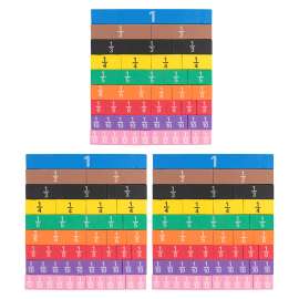 Fraction Tiles - Foam - Magnetic - 51 Per Set - 3 Sets