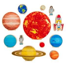 Traveling in Space Wooden Blocks - Set of 12 - Ages 2+