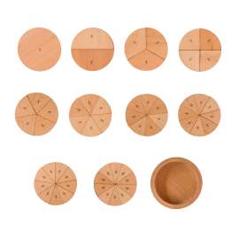 Learning Fractions - Set of 55 - Math Manipulatives - Fraction Circles with 10 Values
