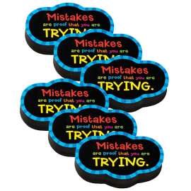 Magnetic Whiteboard Eraser: Mistakes Quote, Pack of 6