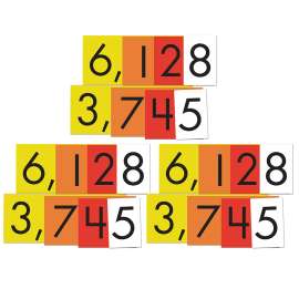 4-Value Whole Numbers Place Value Cards Set, 40 Cards Per Set, 3 Sets