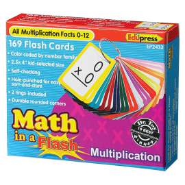 Math in a Flash Color-Coded Multiplication Flash Cards, 169 Cards