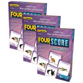 Four Score Card Game: Categories, Pack of 3
