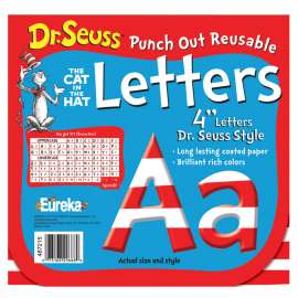 Dr. Seuss Stripes Reusable Punch Out Deco Letters, 4", 217 Pieces
