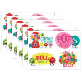 Jumbo Scented Stickers, Bubblegum, 12 Per Pack, 6 Packs