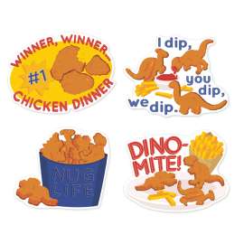 Jumbo Scented Stickers, Chicken Nuggets, Pack of 12