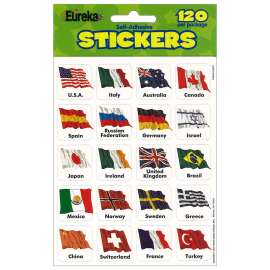 World Flags (20 Countries) Theme Stickers, Pack of 120