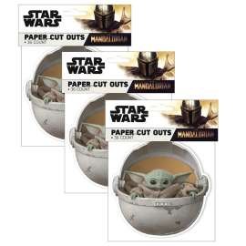 Star Wars The Mandalorian Paper Cut Outs, 36 Per Pack, 3 Packs