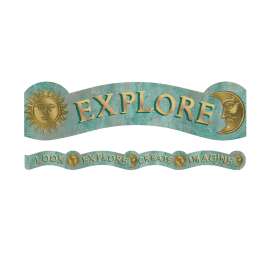Curiosity Garden Dream Explore Create Imagine Extra Wide Deco Trim®, 37 Feet