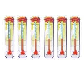 Vertical Banners, Goal Setting Thermometer, Pack of 6