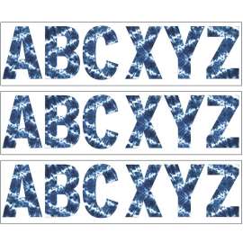 Shibori Tie-Dye 7" Deco Letters, 129 Per Pack, 3 Packs