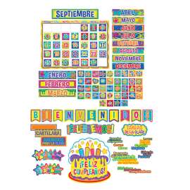 Color My World Spanish Welcome, Class Organization, Calendar Bulletin Board Set Combo
