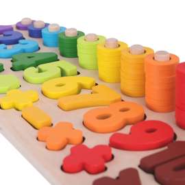 Rainbow Number World Wooden Number Puzzle
