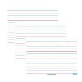 Magnetic Dry Erase Board, Two-Sided Ruled/Blank, 9" x 12", Pack of 3