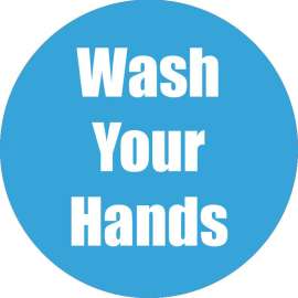 Wash Your Hands Anti-Slip Floor Sticker, Cyan, 11", Pack of 5