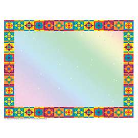 Multicolored Border Paper, 8.5" x 11", Pack of 50