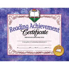 Reading Achievement Certificate, 8.5" x 11", Pack of 30