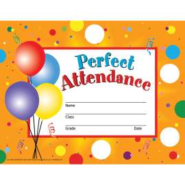 Perfect Attendance Certificates & Reward Seals - 30 8.5" x 11" Certificates, 160 Seals