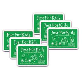 Just for Kids Ink Pad, Green, Pack of 6