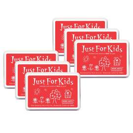 Just for Kids® Ink Pad, Red, Pack of 6