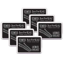 Just for Kids® Scented Ink Pad Licorice/Black, Pack of 6