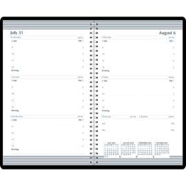 Weekly Calendar Academic Planner, Horizontal Format, Black, 5" x 8", July-July
