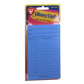 Library Cards, Assorted Colors, Pack of 500