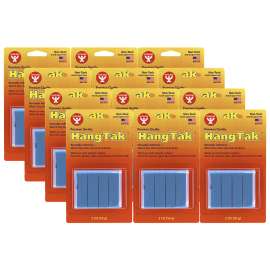 HangTak Reusable Adhesive, Blue, 2 oz. Per Pack, 12 Packs