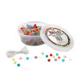 Bucket O Beads, Faceted, Translucent Assorted, 8 mm, Pack of 450