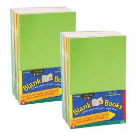Blank Paperback Books, 5.5" x 8.5", Assorted Colors, 10 Per Pack, 2 Packs