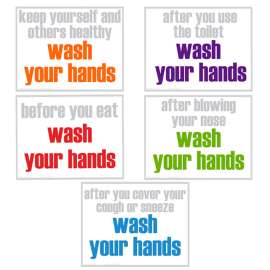 Wash Your Hands Posters, Set of 5