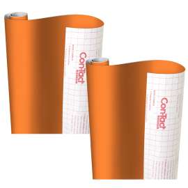 Creative Covering Adhesive Covering, Orange, 18" x 16 ft, Pack of 2