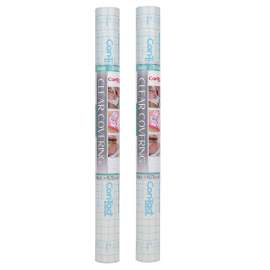 Clear Cover Adhesive Covering, Clear, 18" x 16 ft, Glossy, Pack of 2