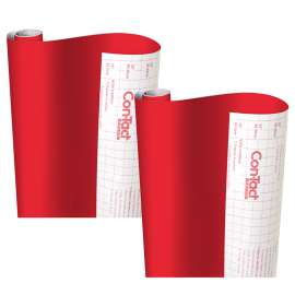 Creative Covering Adhesive Covering, Red, 18" x 16 ft, 2 Rolls
