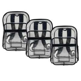 Standard Clear Back Pack, Pack of 3